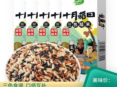 十月稻田 三色糙米480g*5盒装（红米